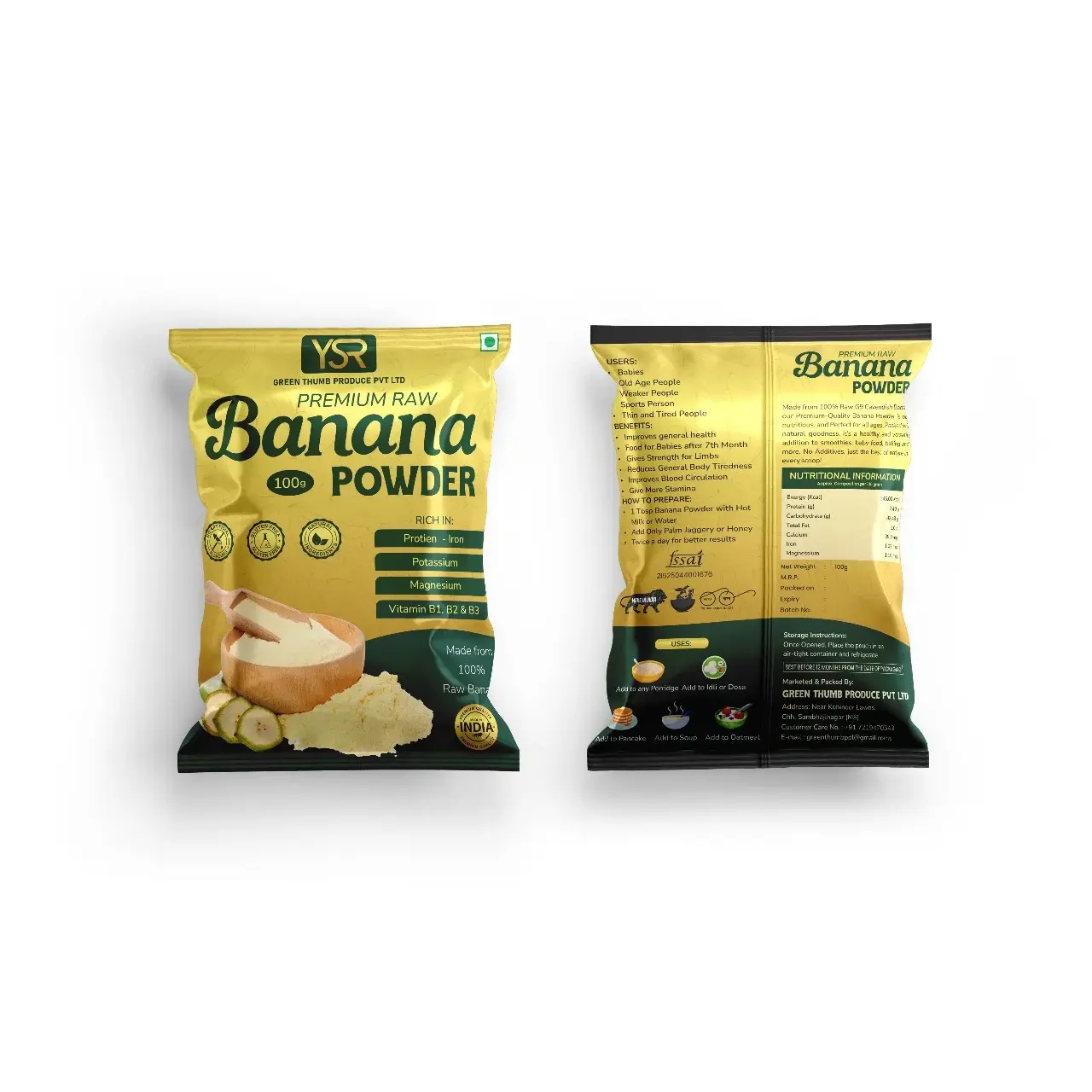 Green Thumb Produce Banana Powder pouch