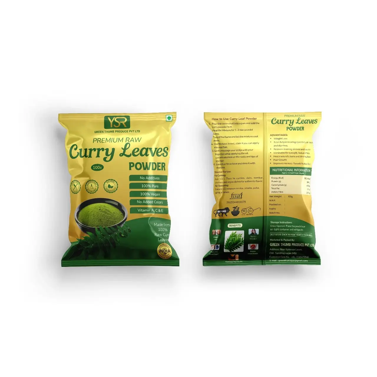 Green Thumb Produce Curry Leaves Powder pouch