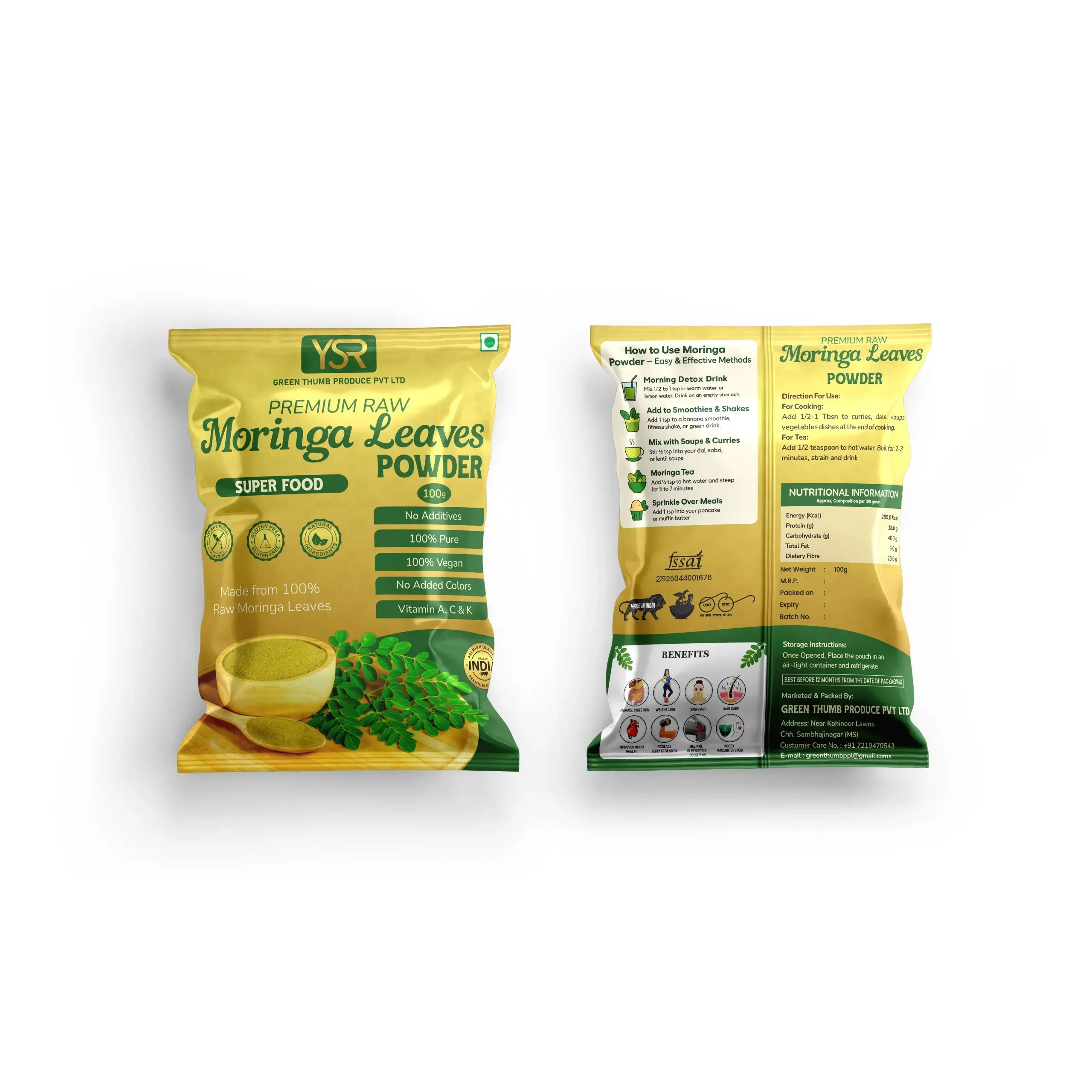 Green Thumb Produce Moringa Leaf Powder pouch